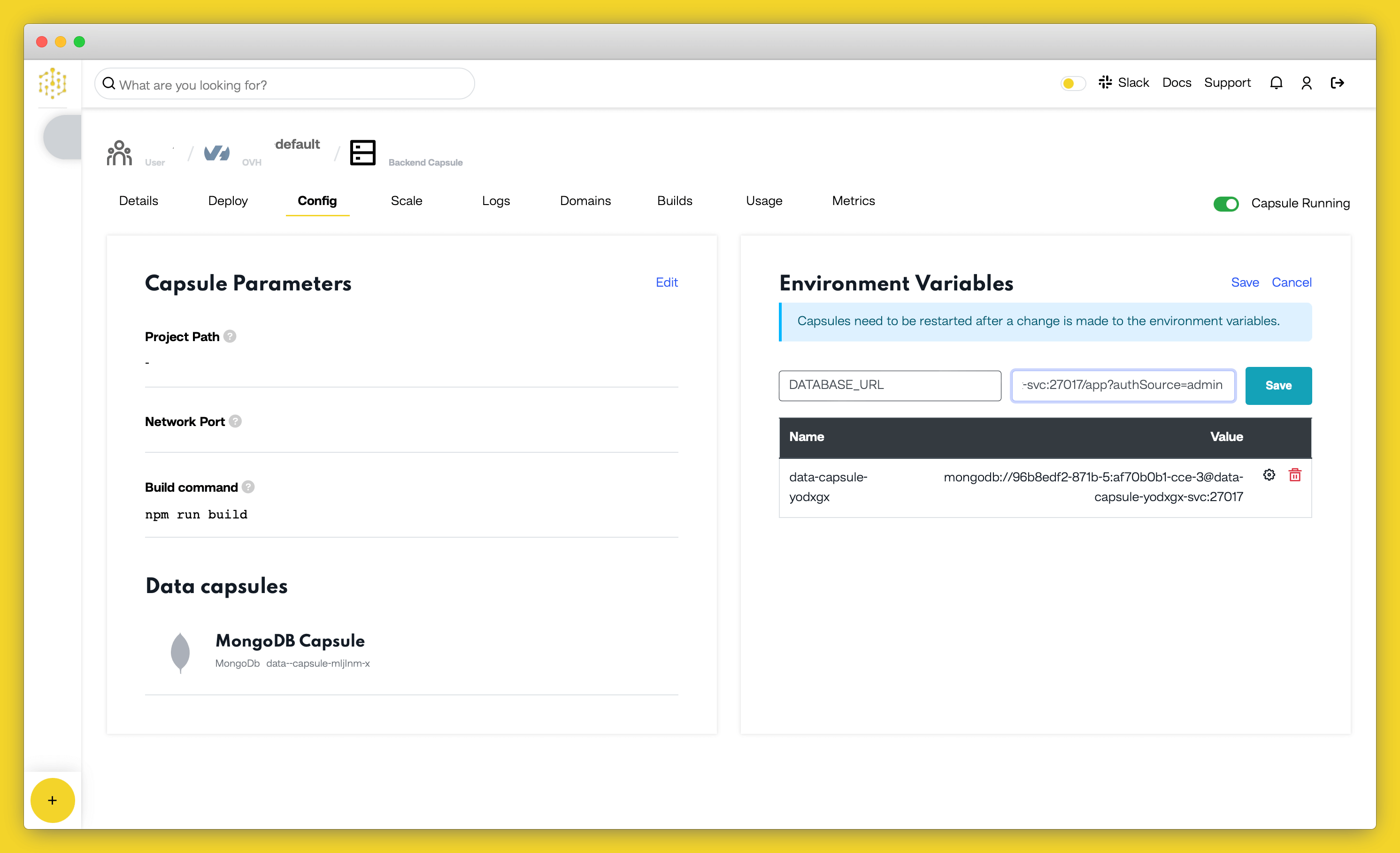 edit database url